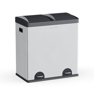 Stainless Steel 2-Compartment Trash Can