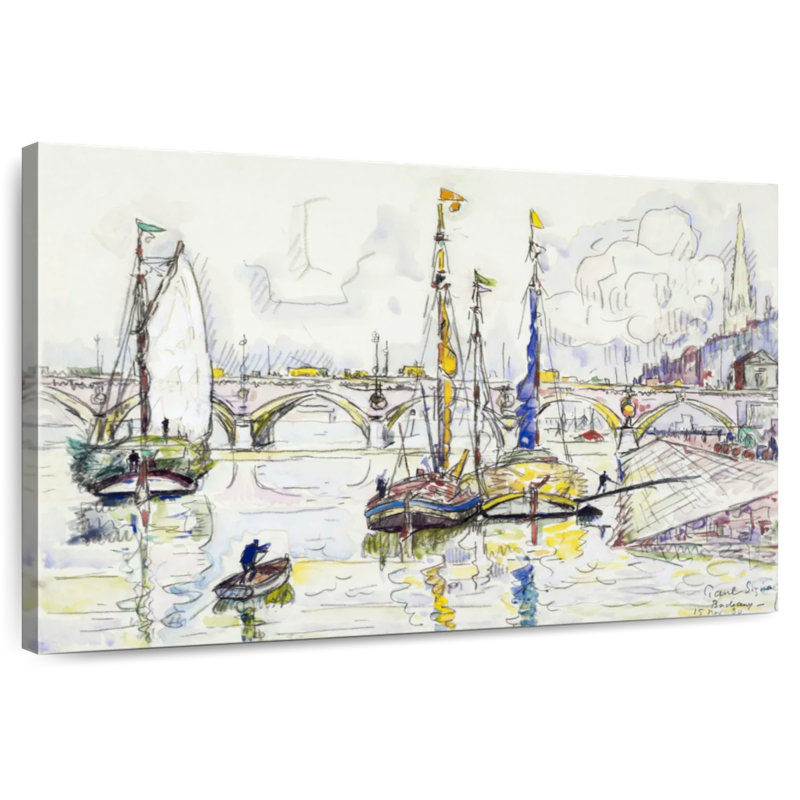 Mehar le port de Bordeaux, H 32 po x l 48 po