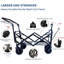 Chariot pliable avec chariot de 140 L pliable avec auvent amovible, chariot pliant avec roues pour tout terrain avec frein, chariot pliable avec sac isotherme, pour le camping-123115786