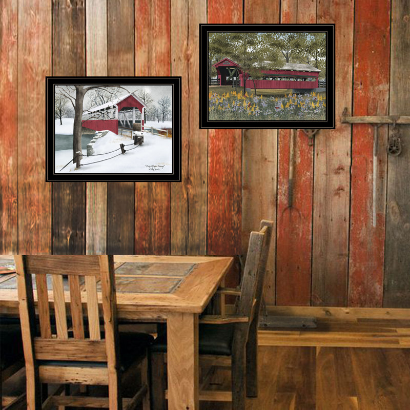 «Billy Jacobs Covered Bridge Collection III» par Billy Jacobs, ensemble de 2 reproductions d'art sur papier encadrées