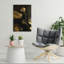 «Black and Botanicals Abstract Elegant Minimalist Flower Nature», reproduction d'art murale-131390206