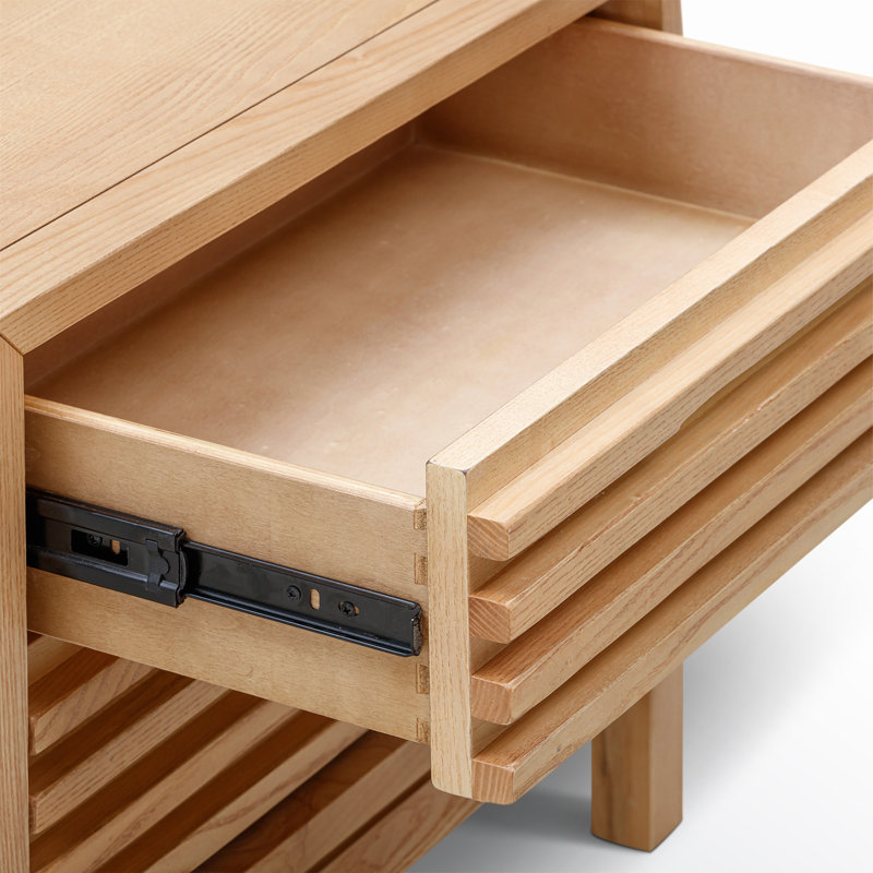 Table de chevet finlandaise en bois massif, Chêne clair