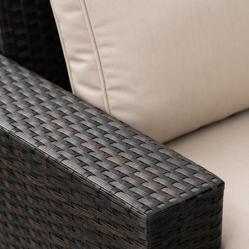 Beige Wicker Outdoor Sectional Set