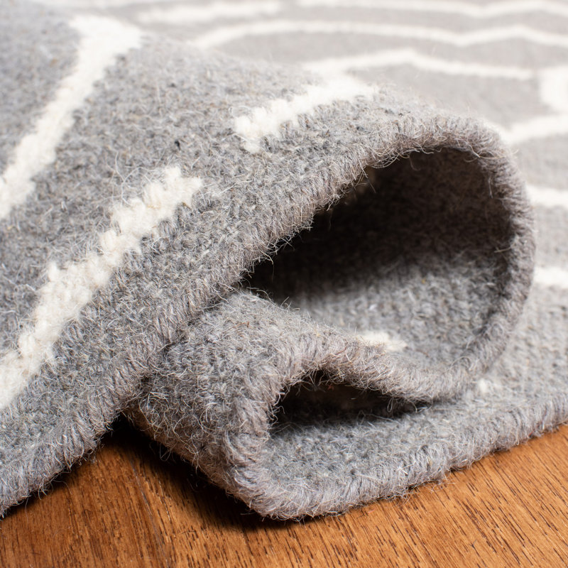 Tapis géométrique en laine / coton tissé à la main et à plat Waucoma, Tapis de couloir 2 pi 6 po x 10 pi