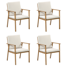 SeeHill 4-Piece Aluminum Dining Chairs, Modern Outdoor Patio Chairs with 2.4" Cushions, Waterproof & Rust-Resistant, UV Coating, Easy Assembly, for Backyard, Poolside, Balcony, Brown