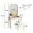Pereda 35.43 Inch Wide Makeup Vanity With Mirror And Stool, 1 Drawer, Padded Stool, Beige