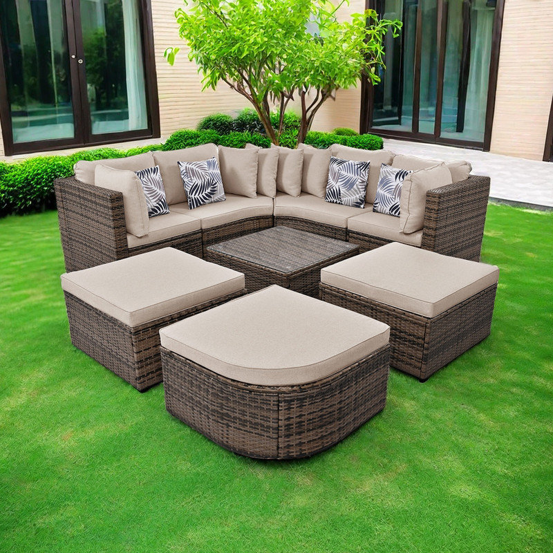 Latitude Run® Sybal 7 - Person Outdoor Seating Group 