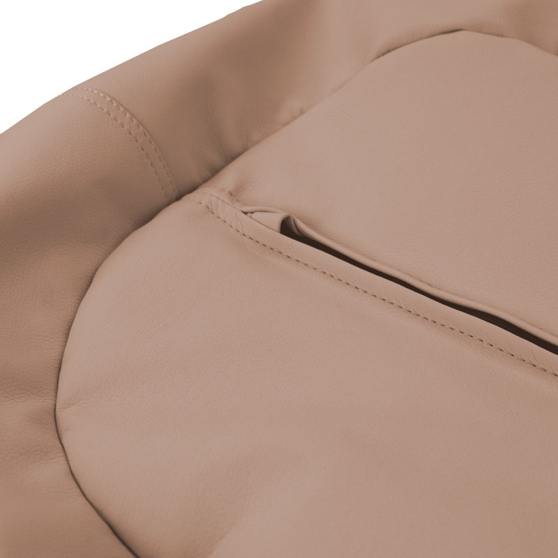 Factory Direct Partners 30 inch Round Faux Leather Bean Bag for Kids and Teens, Tan Faux Leather