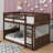 Twin Over Twin Floor Bunk Bed With Panelled Headboard And Footboard-1275586099