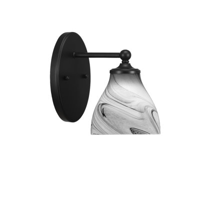 Aitkens Wall Sconce Shown With 6.25" Onyx Swirl Glass