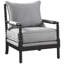 Chaise d'appoint sophistiquée grise avec une structure perlée et un style transitionnel noir pour les espaces de lecture