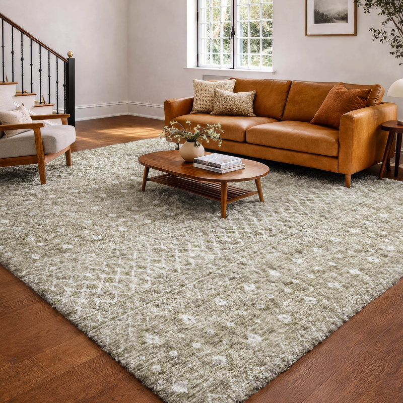 Tapis bohème ADS709 de qualité supérieure lavable à la machine, Taupe, 10 pi x 14 pi