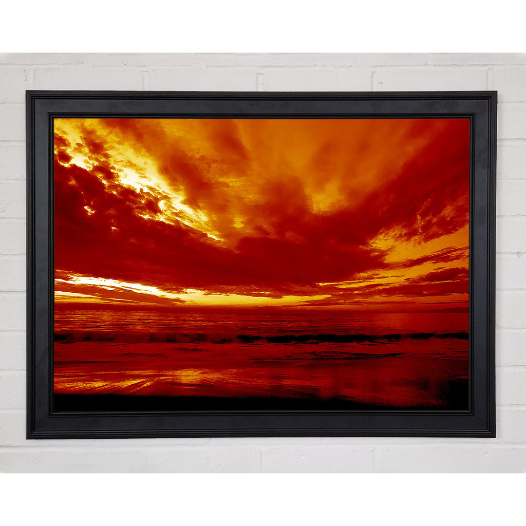 Vibrant Red Skys Gerahmter Druck 9523