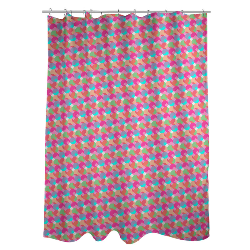 Katelyn Elizabeth Geometric Shower Curtain, Pink