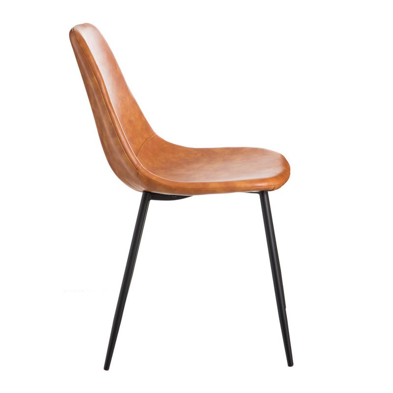 Industrial Upholstered Dining Chair, Leather