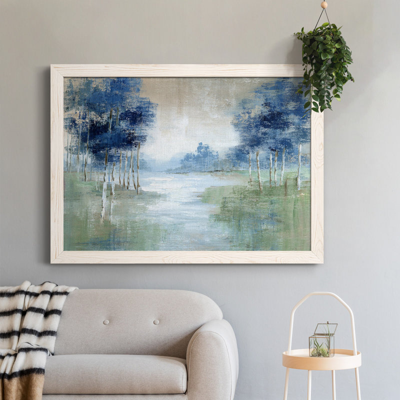 Birch River - Peinture sur toile encadrée, H 31 po x l 44 po x P 0,75 po, Blanc