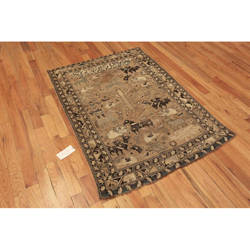 One-of-a-Kind Rectangle 3'10" X 5'4" Hand Knotted Area Rug