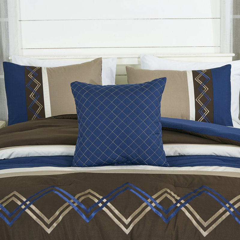 Microfiber Modern & Contemporary 7 Piece Comforter Set, California King Comforter + 6 Additional Pieces