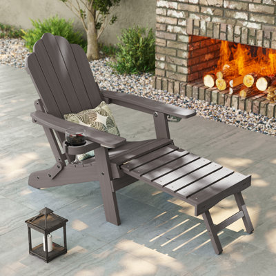Chaise Adirondack pliante en plastique / résine avec repose-pieds Dierker