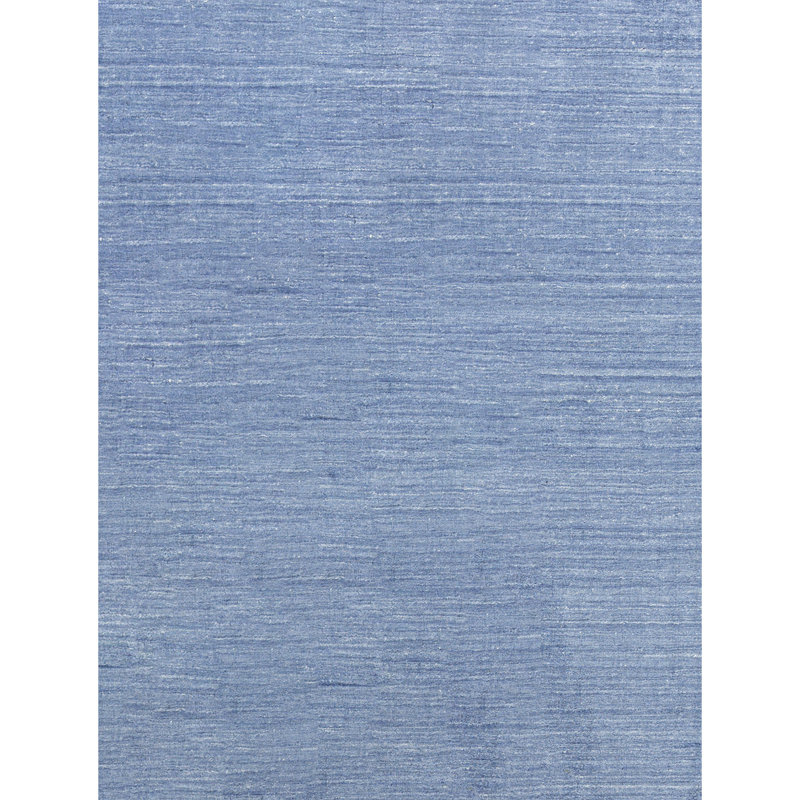 Tapis bleu de haute qualité noué à la main, Rectangulaire 3 pi x 5 pi
