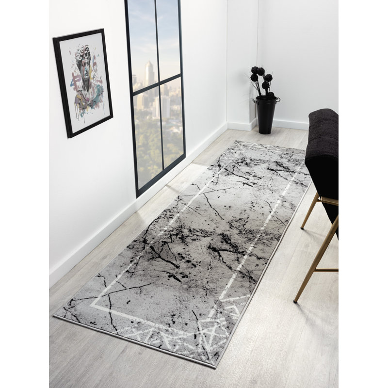 Vladya Abstract Border Area Rug, Runner 2'8" x 7'10"