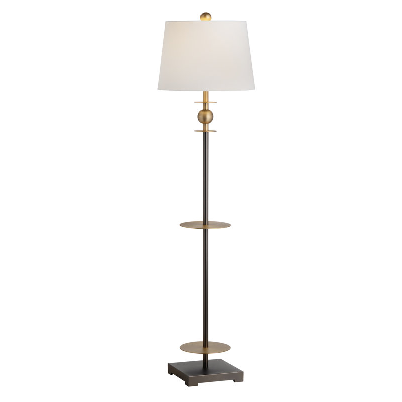 64" Metal Floor Lamp With White Shade