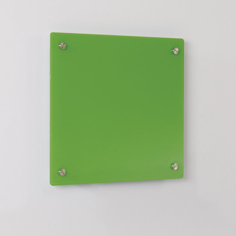 Wall Mounted Glass Board, Lime, 50 cm H x 50 cm W x 3.5 cm D
