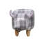 Tartan Cow Footstool with wooden legs-47967545