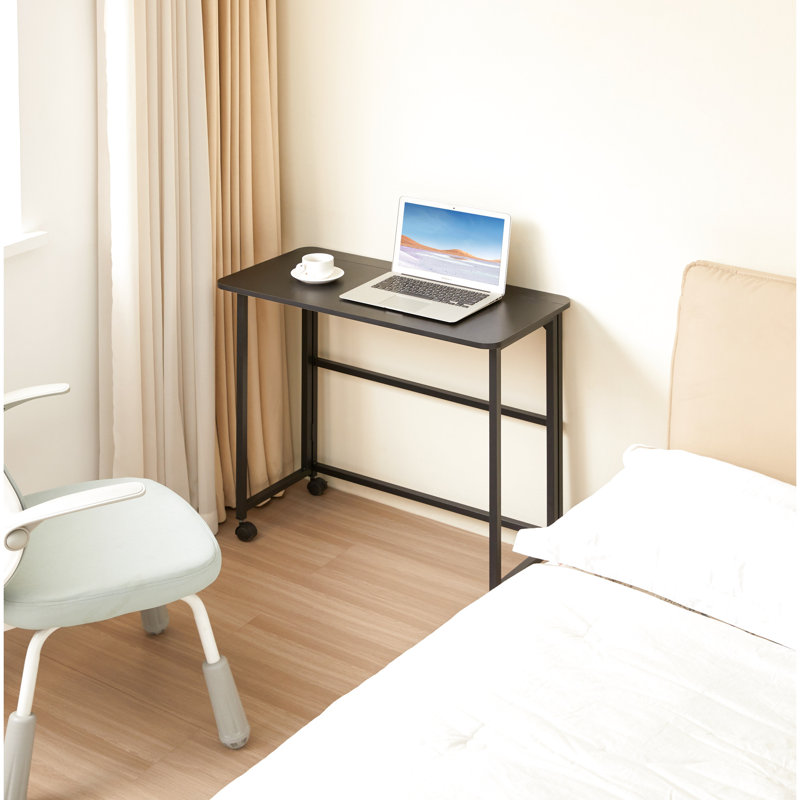 Bureau pliable noir de 31,5 pouces, petits espaces et portable pour différentes zones, facile à ranger