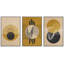 " Geometric Yellow Black Polygon Waves Nature Abstract Illustrations Modern Art Boho Decor " 3 - Pieces-98696509-98696510