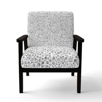Abstract Accent Chair - Gray and silver boho mandala Gray Arm Chair