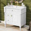 Meuble-lavabo de 30 po avec lavabo, armoire autoportante avec tiroir rabattable, tablette réglable, structure en bois d'hévéa massif et poignées en métal-1695439581