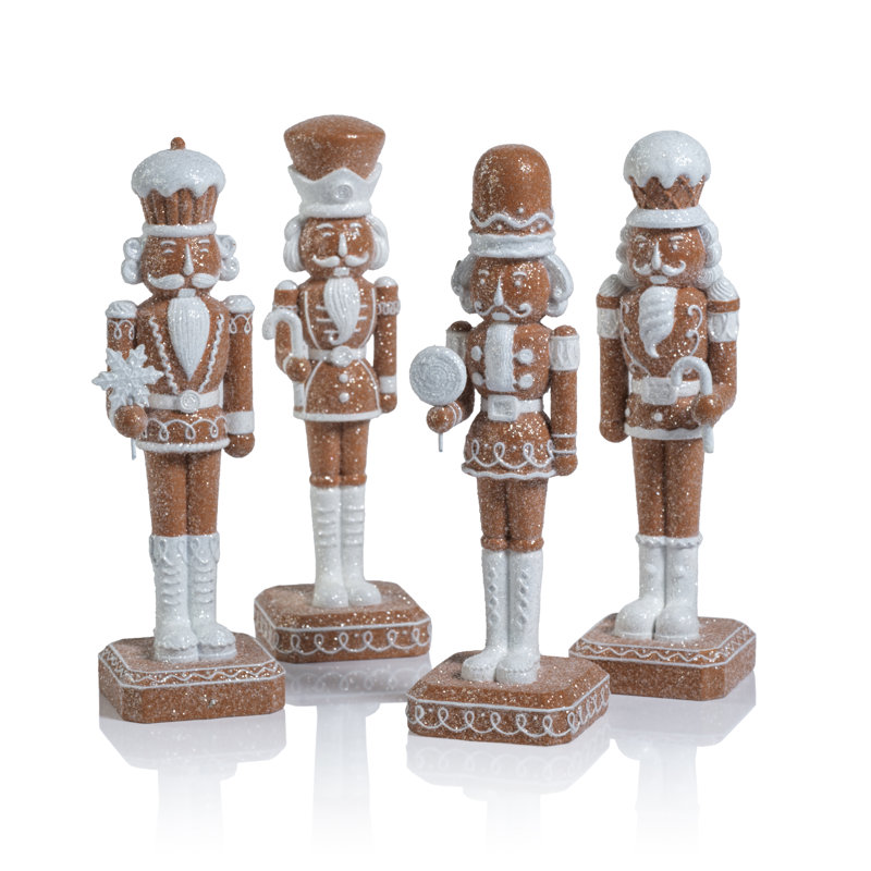 4-Piece Set Assorted Gingerbread Soldier Figurines