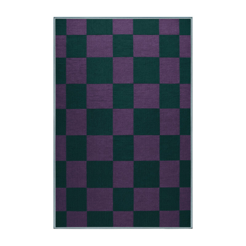 Tapis bleu à carreaux lavable à la machine, Tapis de couloir 2 pi x 5 pi