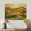 «Countryside Golden Fields In Autumn II», impression sur bois de campagne - sur bois de pin naturel