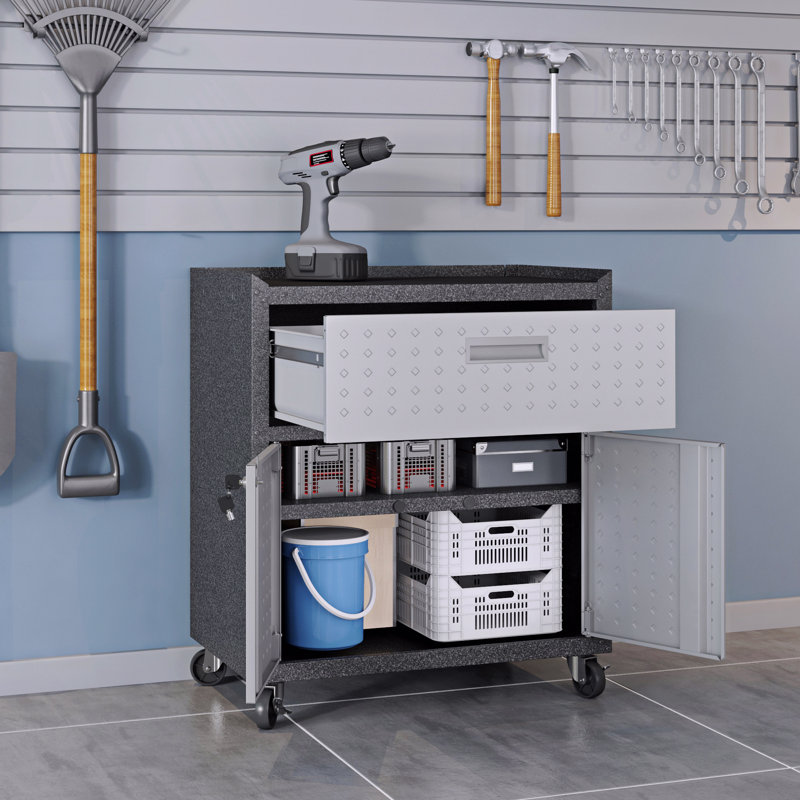 Armoire de garage 30 po, Noir/gris