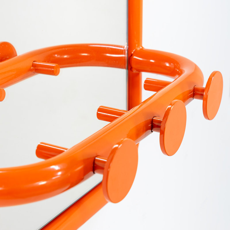 Retro Steel Rectangle Mirror, Orange