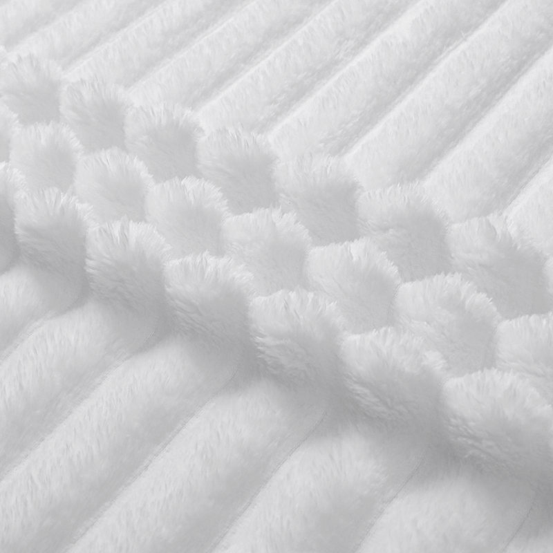 Jeté en peluche par Kate Aurora, Blanc