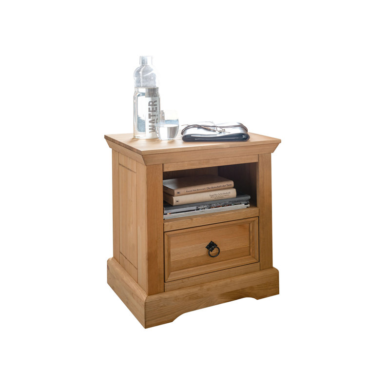 Guylan 48cm W Solid Wood Bedside Table