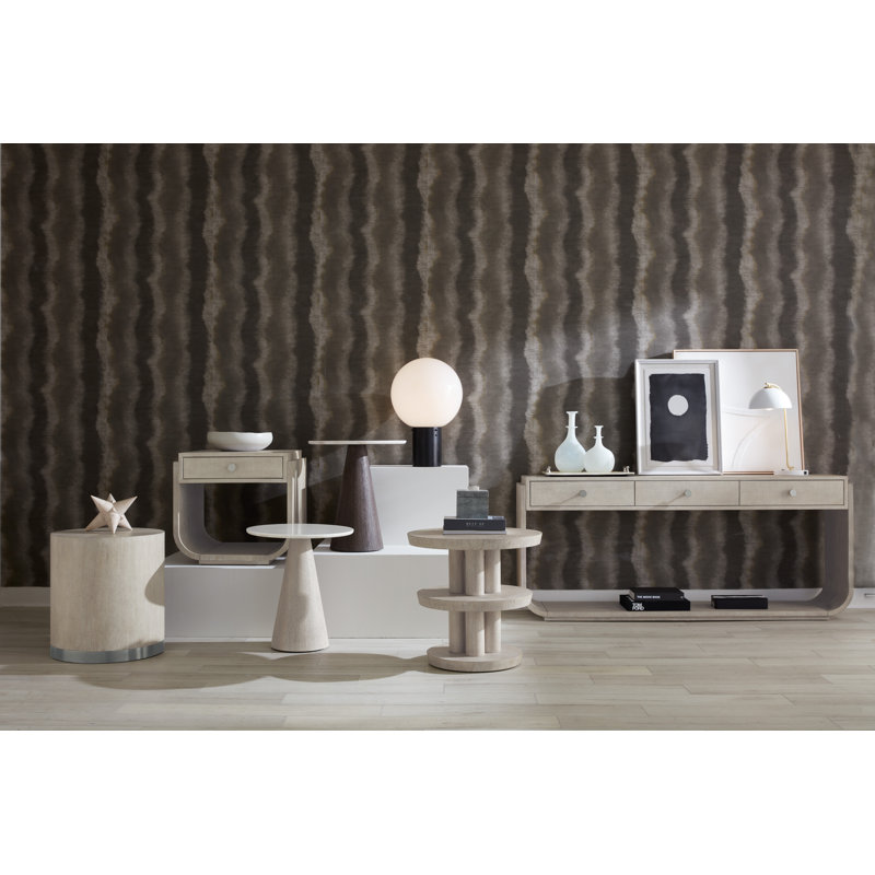 Serene Diamond 78'' Light Brown Wood and Metal Console Table