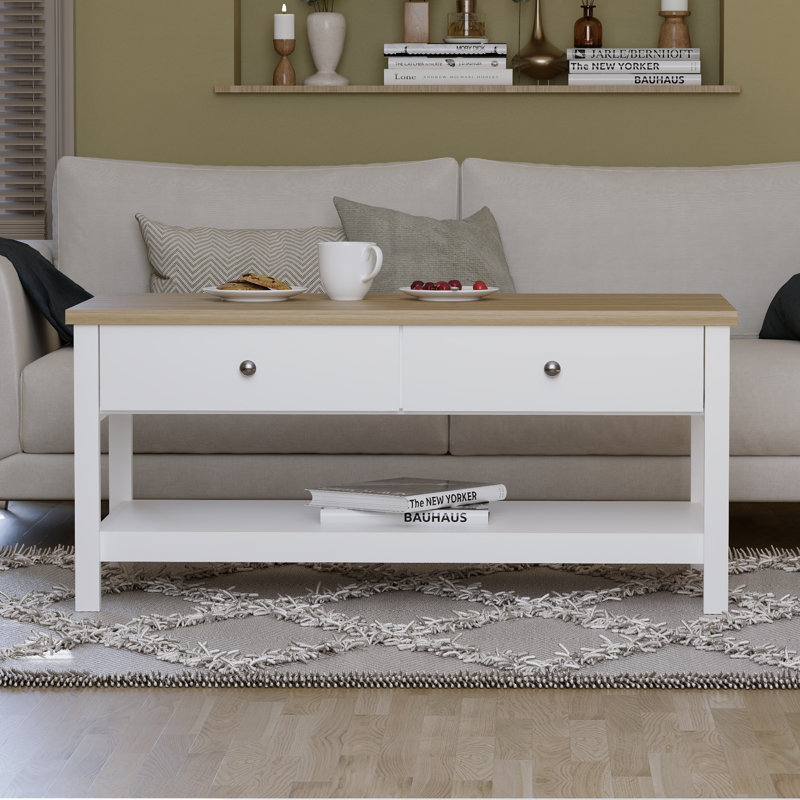 Beacsfield Frame Coffee Table with Storage, White