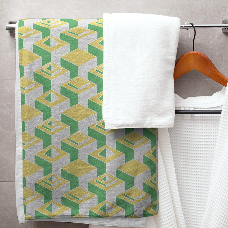 Jordao Bath Towel, Green/Yellow