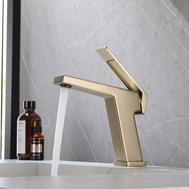 Robinet de salle de bain à un trou, Or brossé