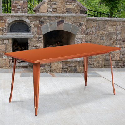 Commercial Grade Rectangular Metal Indoor-Outdoor Table
