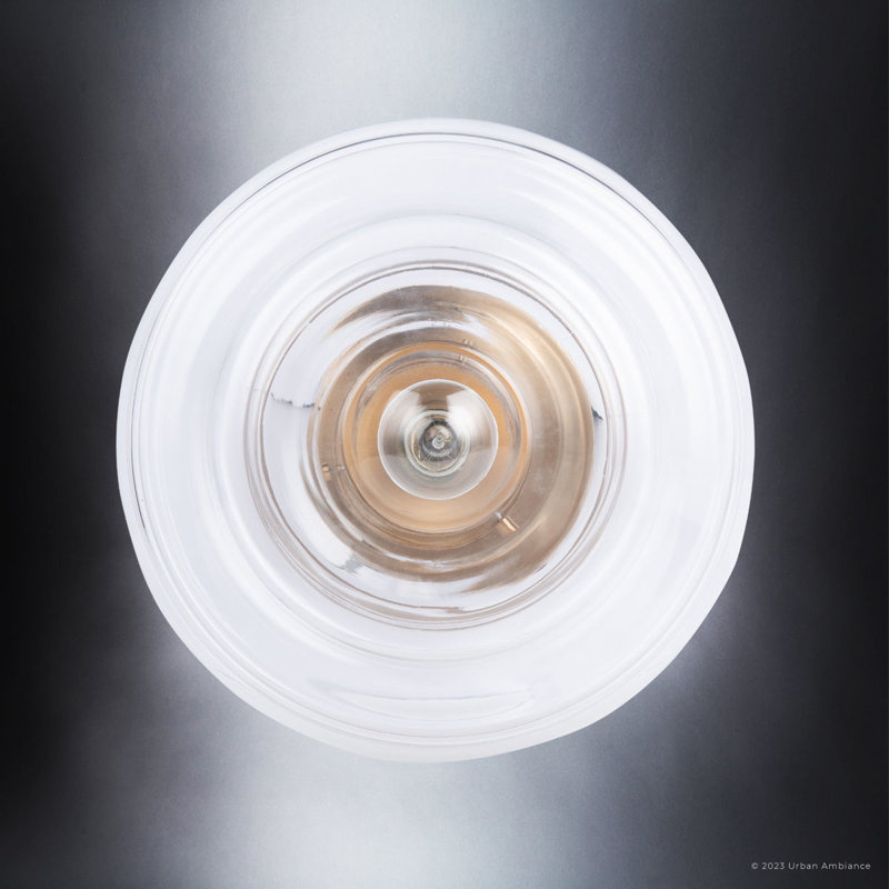 Plafonnier encastré en verre Vallauris, Laiton brossé