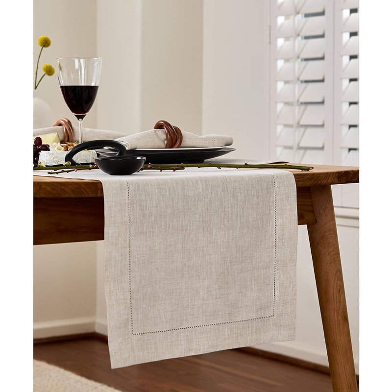 Table Runner - Natural - 100% Linen, Hemstitch, Classic, Dresser/Dining, Spring/Easter