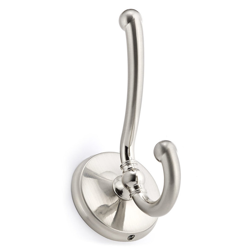 Transitional Metal Wall Hook, Brushed Nickel