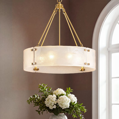 6-Light Dimmable Drum Chandelier