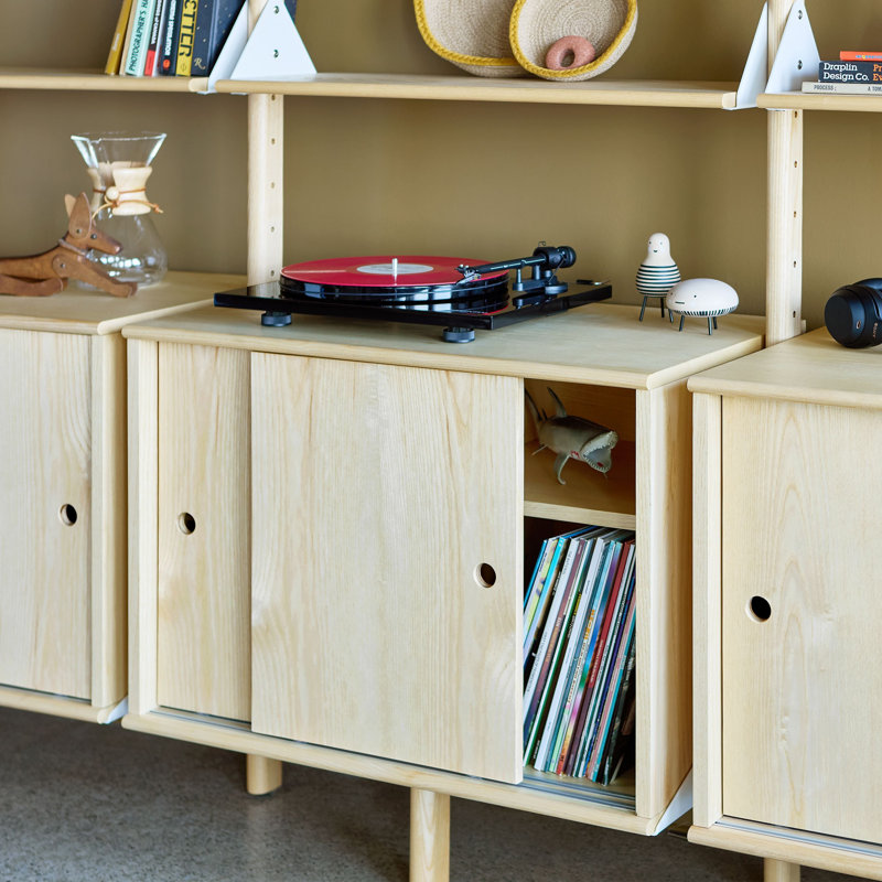 Branch Solid Wood Accent Cabinet, White/Blonde