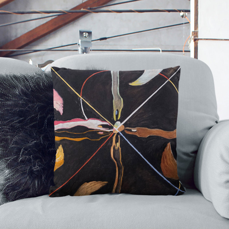 The Swan No.7 Scatter Cushion with Filling, 55cm H x 55cm W x 20cm D, Black